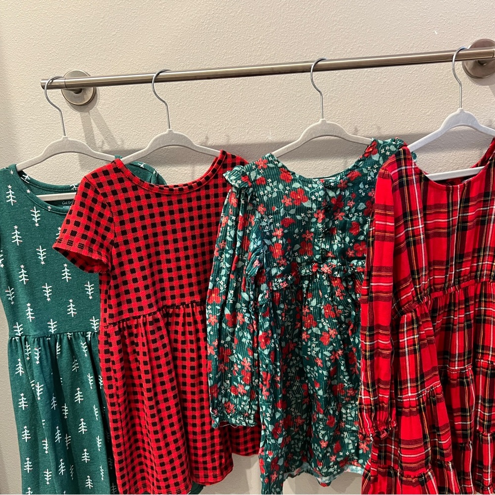 Lot of 4 - LIKE NEW Christmas Dresses (5T)